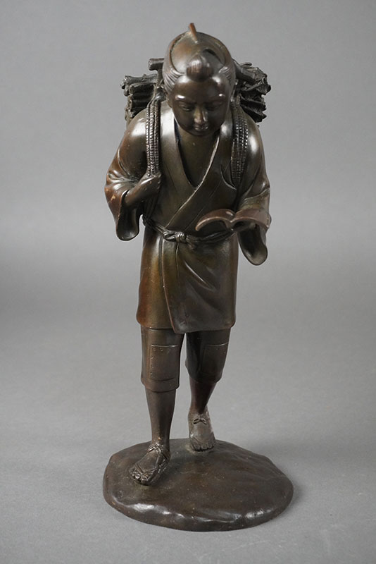 19th Century Bronze Statue of Nonomiya Kinjiro Japanese Antique